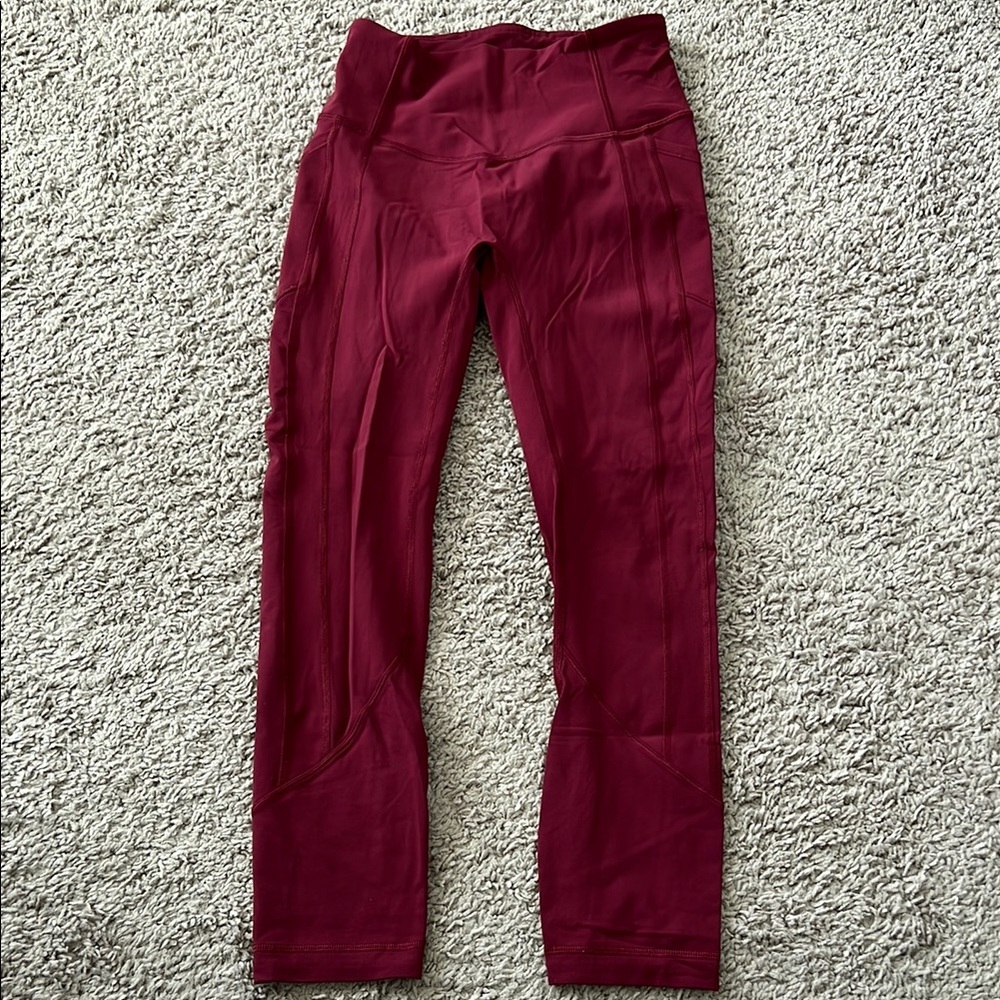 Lululemon All the Right Places High Rise Red Maroon Leggings